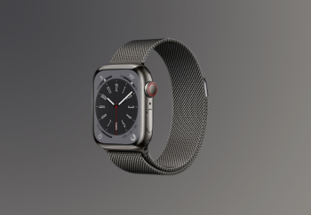 Часы Apple Watch Series 8 GPS + Cellular 41 мм, корпус нержавеющая сталь «серый космос», миланский сетчатый браслет «серый космос»