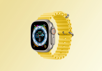Часы Apple Watch Ultra GPS + Cellular 49 мм, титановый корпус, ремешок Ocean Желтого цвета MNH93