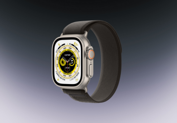 Часы Apple Watch Ultra GPS + Cellular 49 мм, титановый корпус, ремешок Trail цвета Черного/Серого,размер S/M MQF43