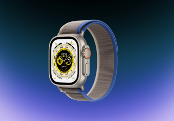 Часы Apple Watch Ultra GPS + Cellular 49 мм, титановый корпус, ремешок Trail цвета Синего/Серого,размер L/M MNHE3